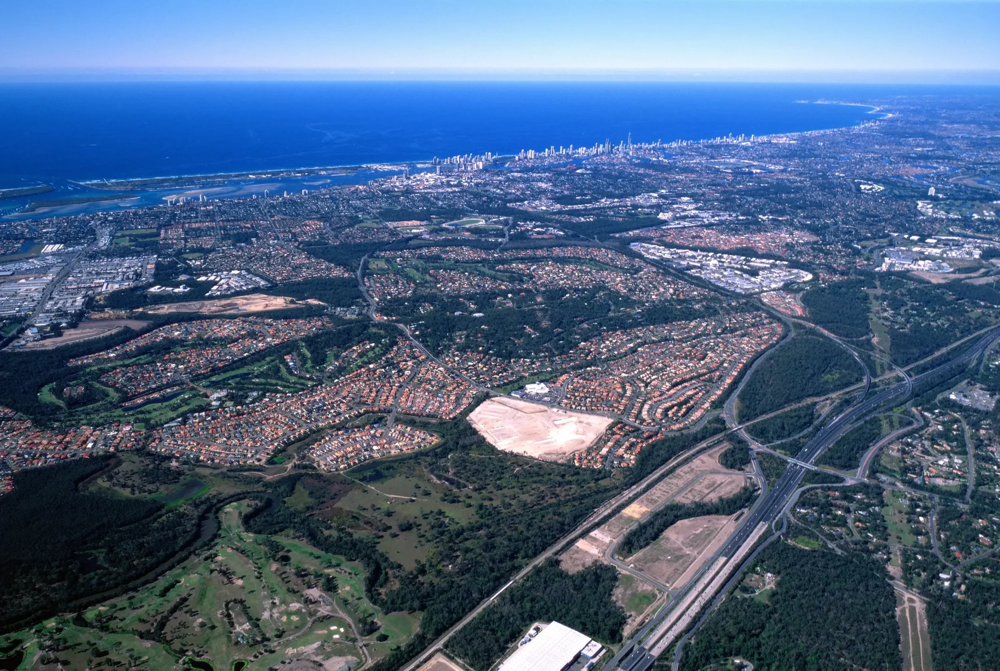 Aerial view of a Gold Coast land estate